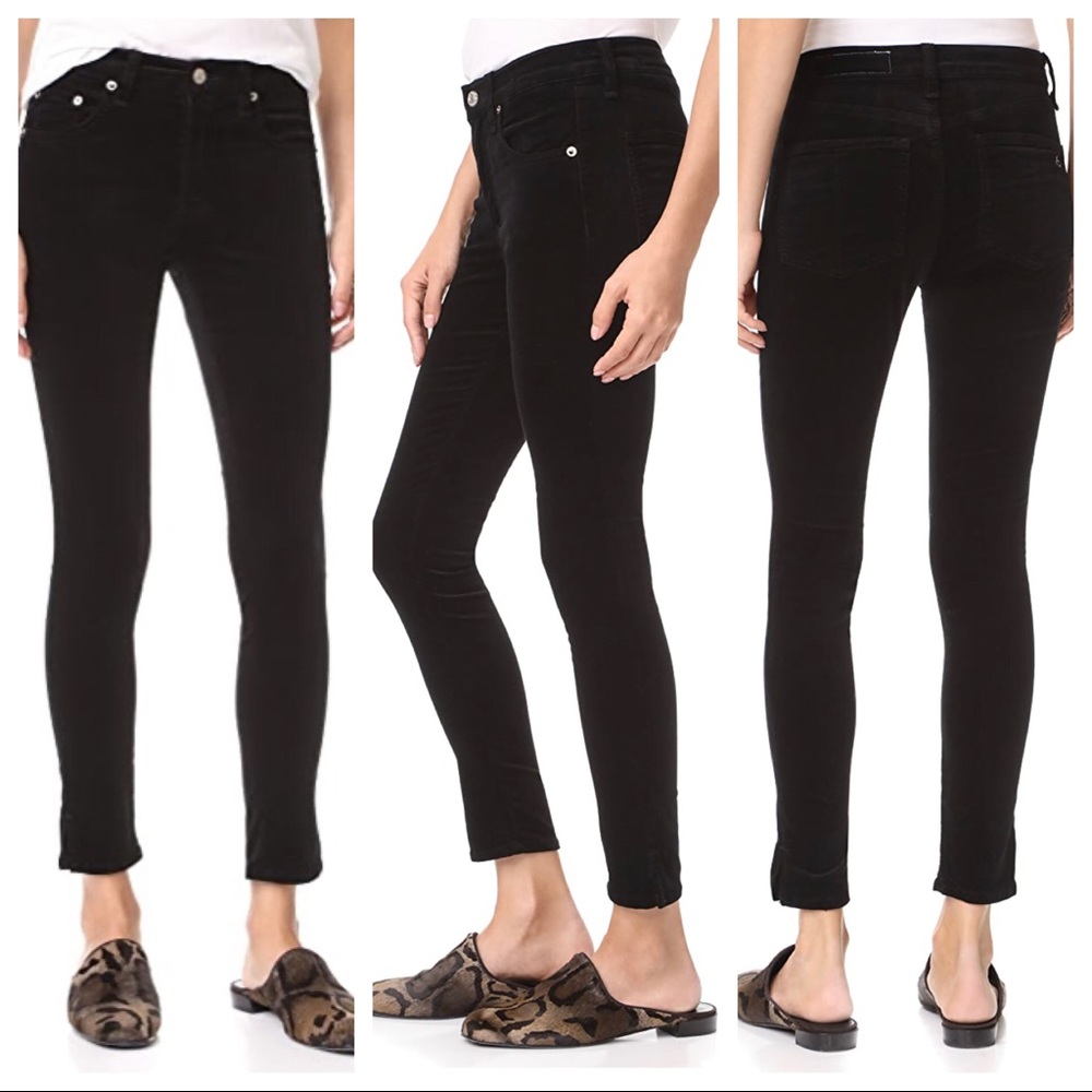 Rag & Bone Black Velvet Skinny Jeans
